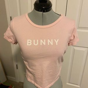 Baby Pink Bunny Crop Tee